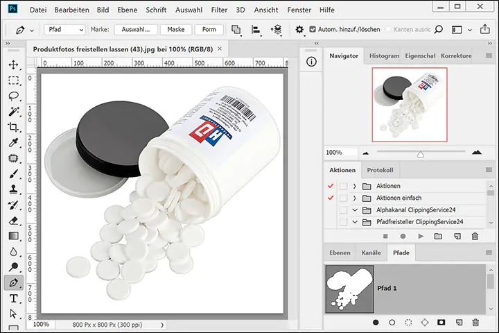 Freisteller Tabletten in Dose